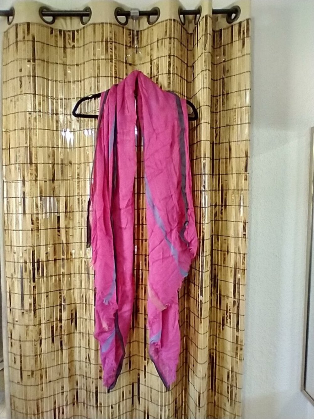 Hot Pink & Slate Gray Lightweight Oblong Scarf